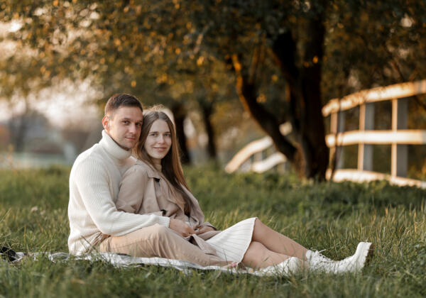 Mothers Day. Stylish Marriage Pregnant Couple Waiting For Baby.