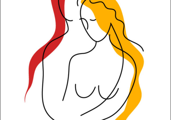 Abstract Line Drawing Of Lesbian Couple